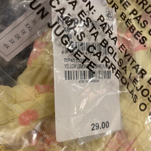 BP one shoulder yellow floral top. Size xs. - Picture 4 of 5